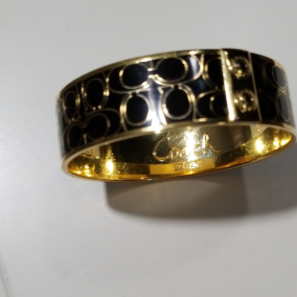Black and gold coach bangle